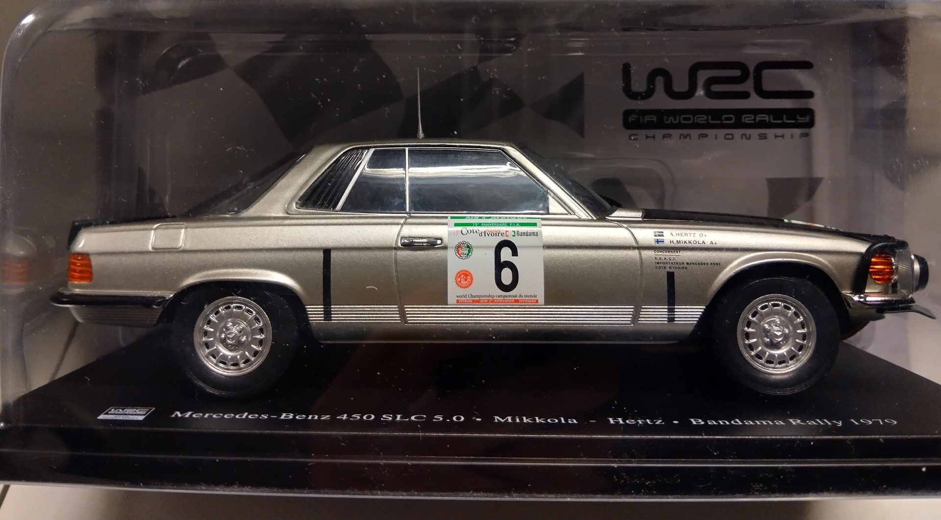 Pienoismalli Mercedes 450 SLC 5.0 1979 Mikkola - Hertz 1/24